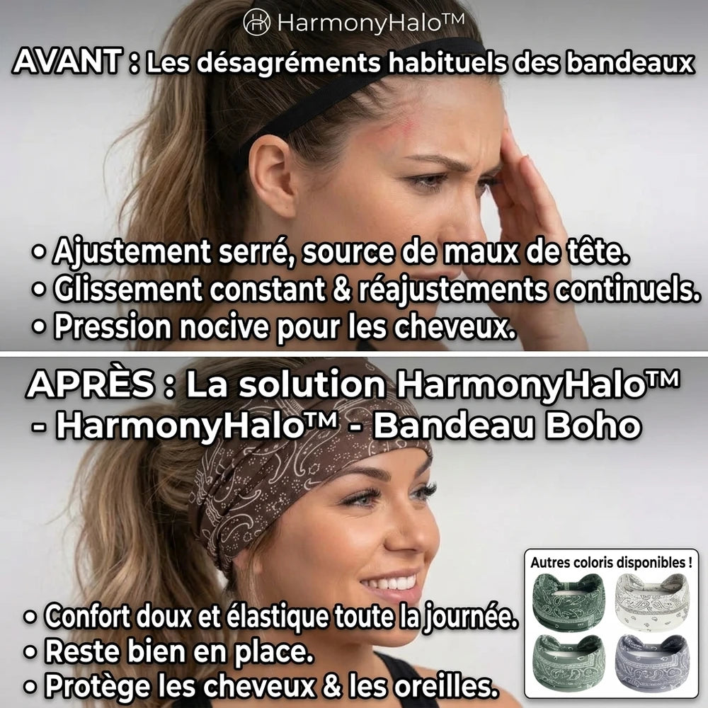 -50 % · OFFRE LIMITÉE · HarmonyHalo™ · Bandeau bohème