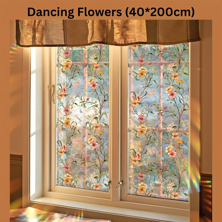 50% DE REMISE TEMPORAIRE | FloraShade™ | Autocollant de fenêtre à motif floral