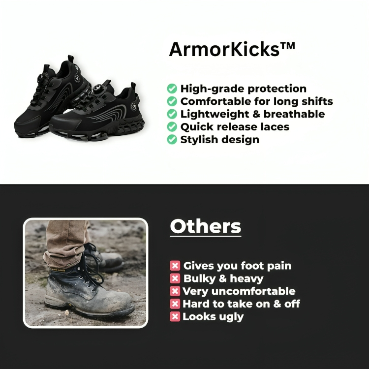 50% DE RABAIS TEMPORAIRE | ArmorKicks™ | Dur à l'ouvrage, doux pour vos pieds !