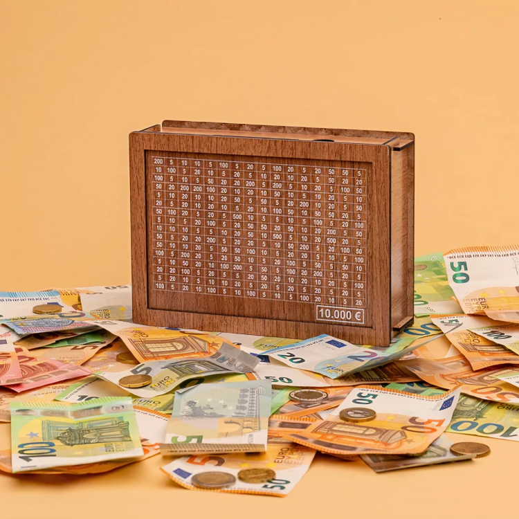 1 + 1 GRATUIT AUJOURD'HUI | WealthBox™ | Tirelire en bois