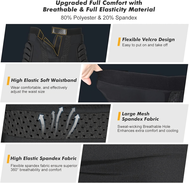 50% DE REMISE TEMPORAIRE | ImpactGuard™ | Shorts de protection rembourrés pour hanches et fesses