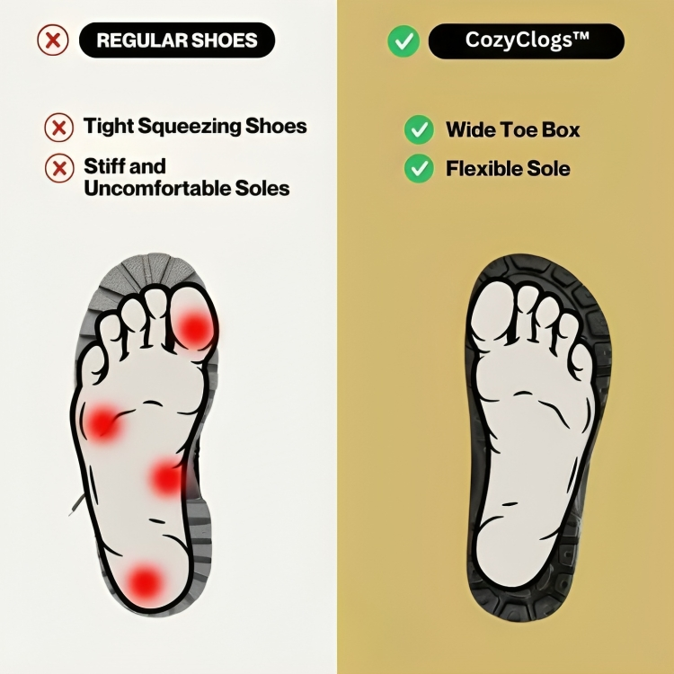50% DE RABAIS TEMPORAIRE | CozyClogs™ | Soulagement immédiat des pieds à chaque pas !