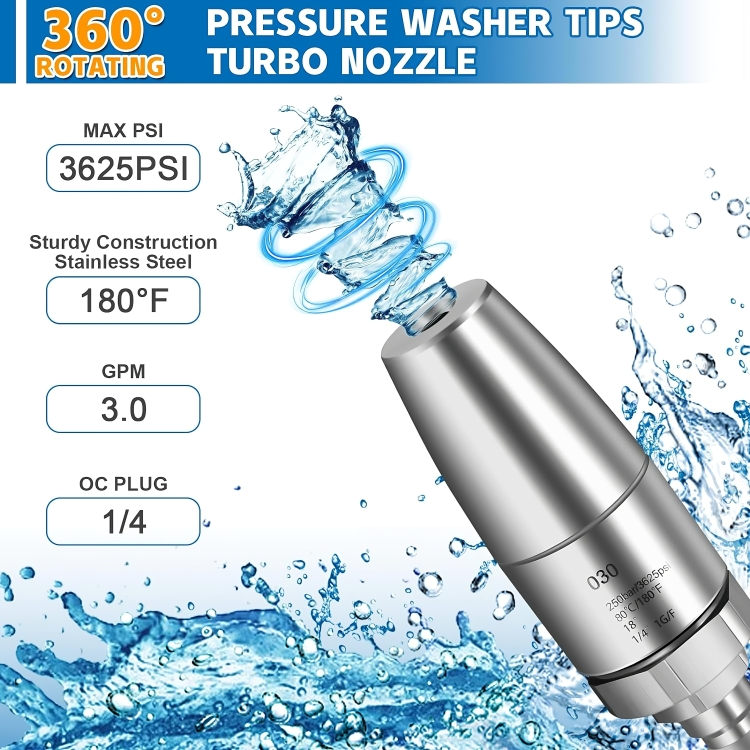 50 % DE REMISE TEMPORAIRE | PressureJet™ | Buse Turbo Nettoyeur Haute Pression