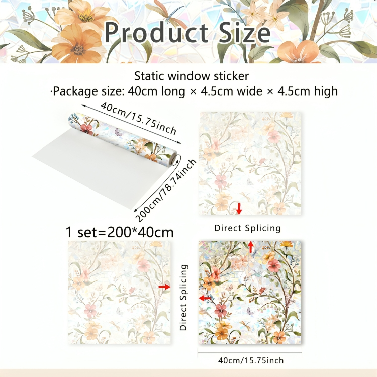 50% DE REMISE TEMPORAIRE | FloraShade™ | Autocollant de fenêtre à motif floral