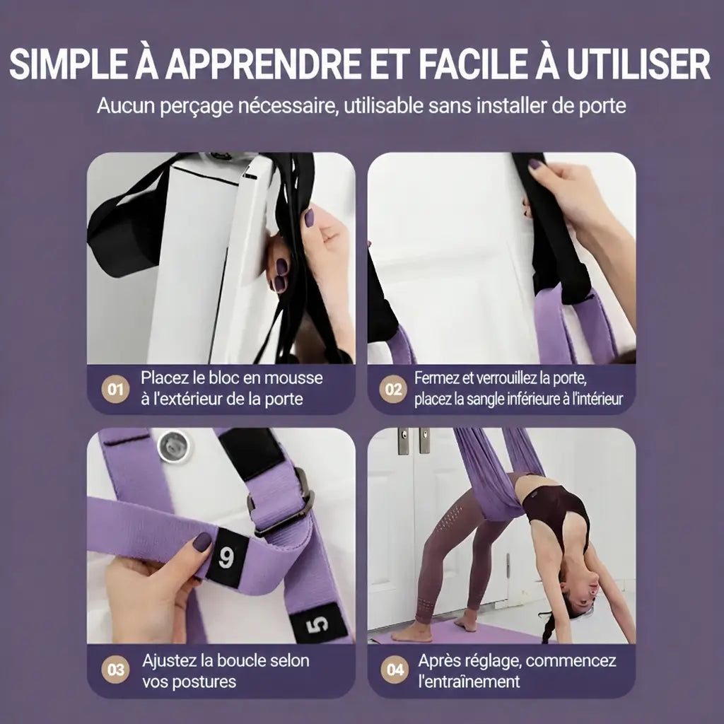 -50 % · OFFRE LIMITÉE · AeroStretch™ · Hammock de Yoga Aérien
