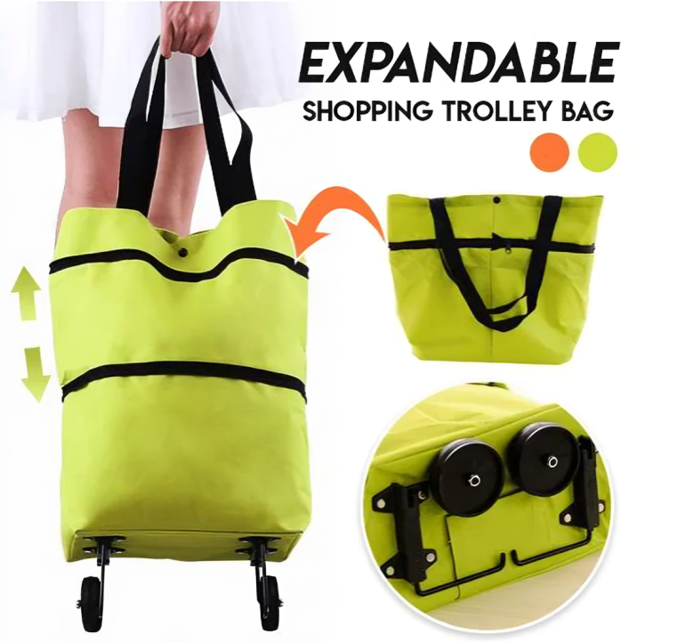 50 % DE REMISE TEMPORAIRE | TrolleyTote™ | Sac de courses pliable avec roues