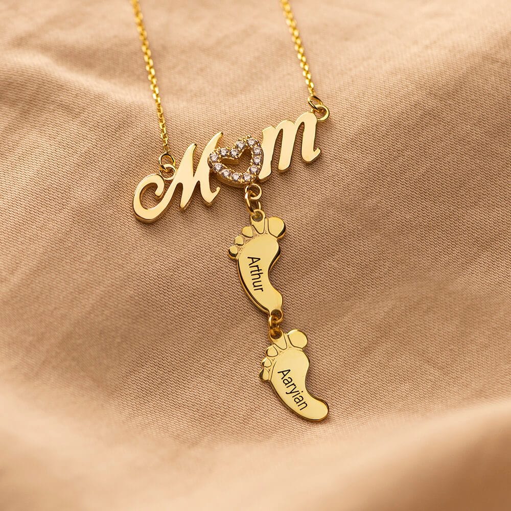 50% DE REMISE TEMPORAIRE | LittleSteps™ | Collier de nom de pied de bébé personnalisé