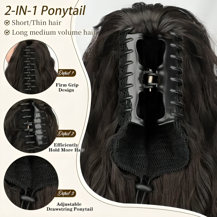 50 % DE RABAIS TEMPORAIRE | ClipCurls⹠| Extensions de cheveux bouclés avec queue de cheval