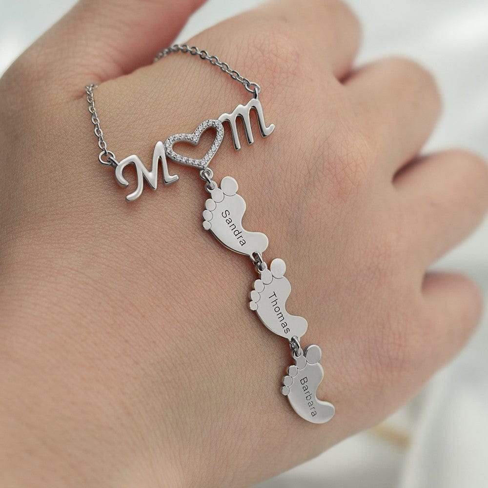50% DE REMISE TEMPORAIRE | LittleSteps™ | Collier de nom de pied de bébé personnalisé