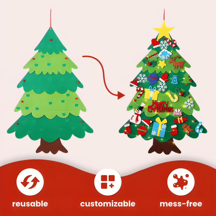 50% DE RABAIS TEMPORAIRE | JollyTree™ | DIY Arbre de Noël en feutre pour enfants