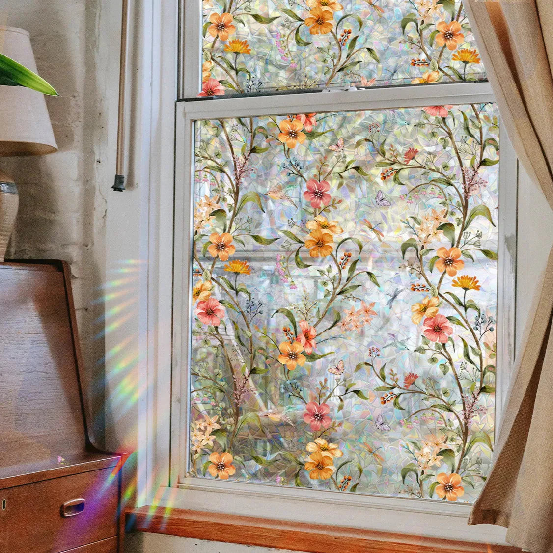 50% DE REMISE TEMPORAIRE | FloraShade™ | Autocollant de fenêtre à motif floral