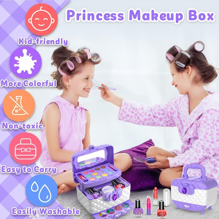 50% DE REMISE TEMPORAIRE | TinyGlam™ | Kit de maquillage lavable adapté aux enfants