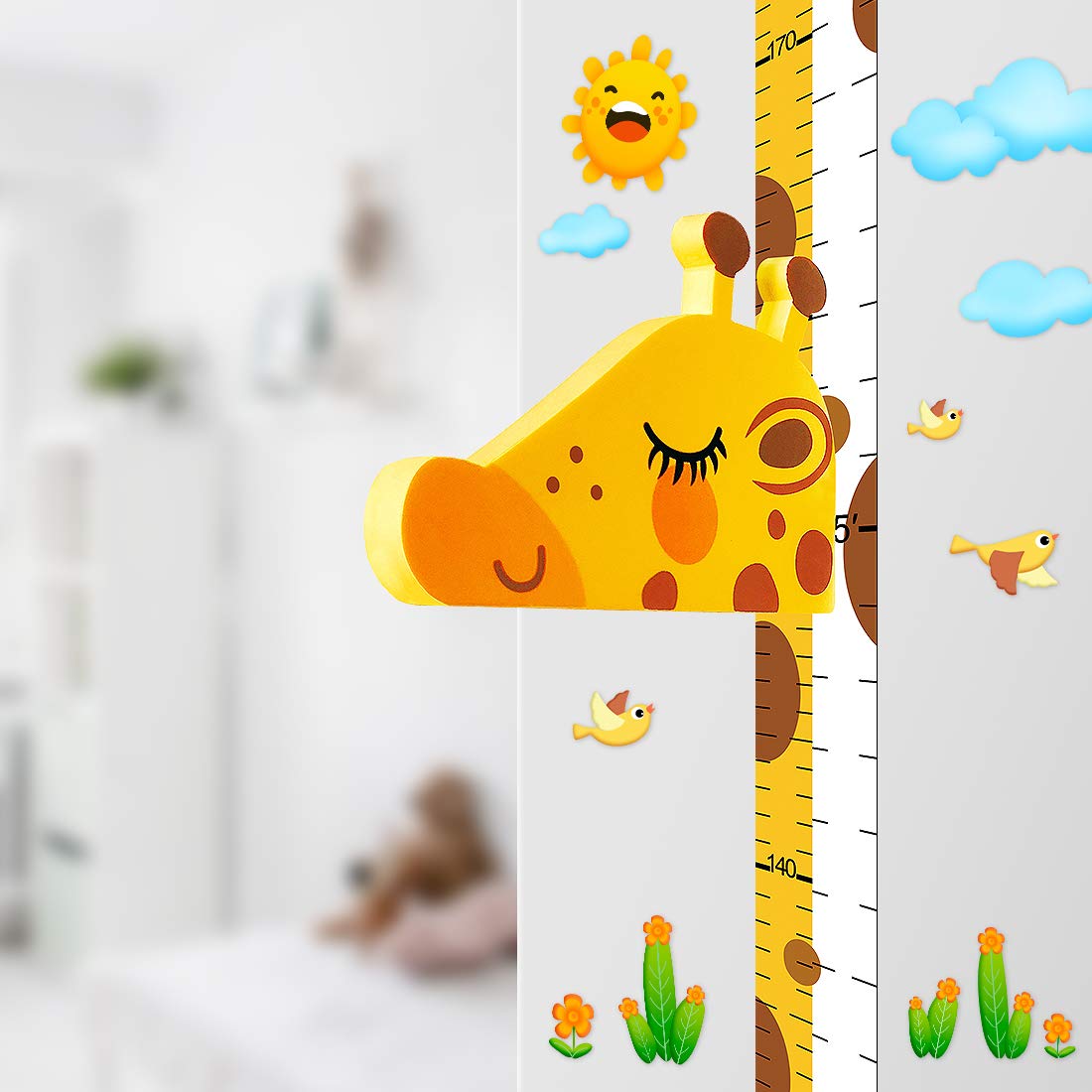 50% DE REMISE TEMPORAIRE | GrowthTales™ | Règle murale magnétique en forme de girafe pour enfants