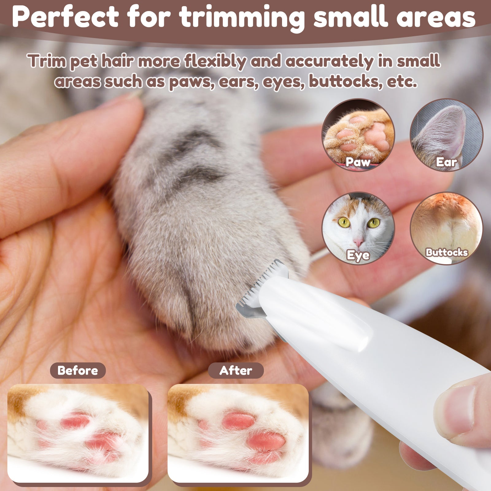 1 + 1 GRATUIT AUJOURD'HUI | TidyPaws™ | Tondeuse à cheveux pour animaux LED Pro