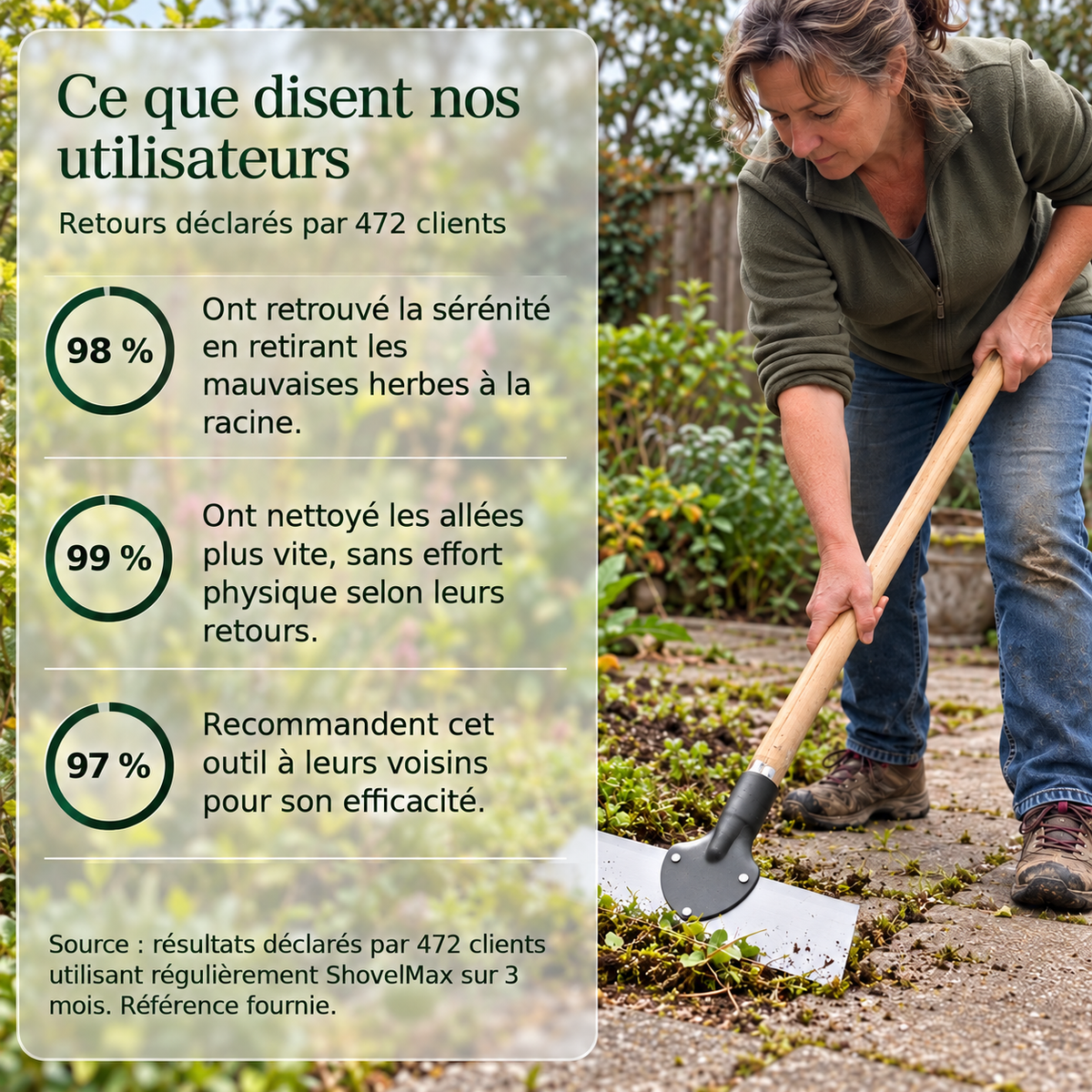 -50 % · OFFRE LIMITÉE · ShovelMax™ · Pelle de jardin multifonctionnelle