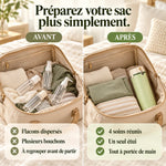 1+1 OFFERT · AUJOURD'HUI · QuadBott™ · 4-en-1 Flacons de voyage