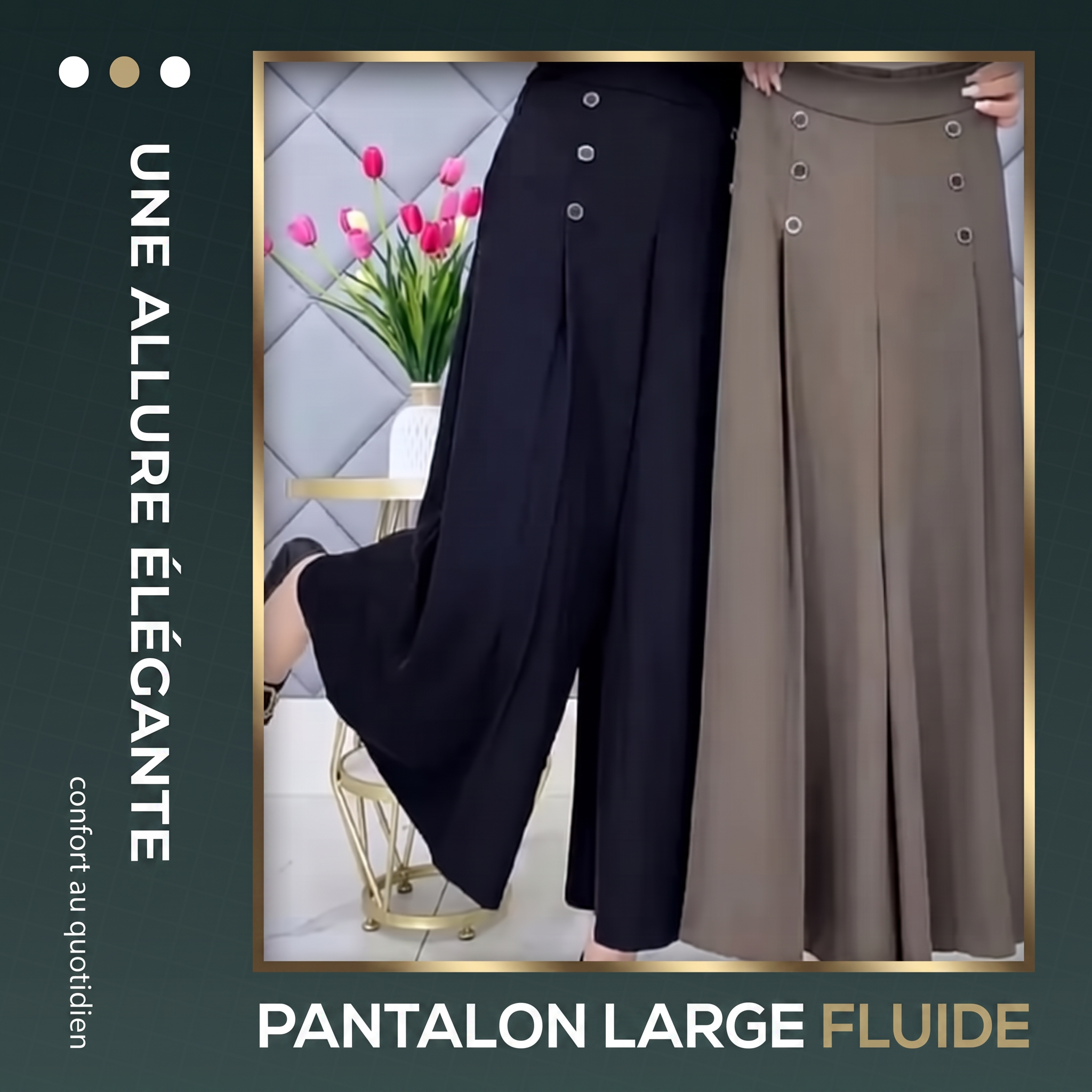 -50 % · OFFRE LIMITÉE · AirPants™ · Pantalon large.