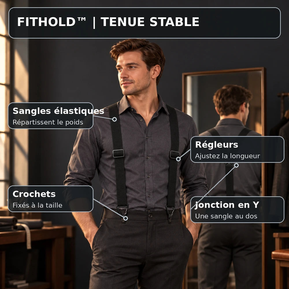 1+1 OFFERT · AUJOURD'HUI · FitHold™ · Bretelles pour homme