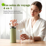 1+1 OFFERT · AUJOURD'HUI · QuadBott™ · 4-en-1 Flacons de voyage