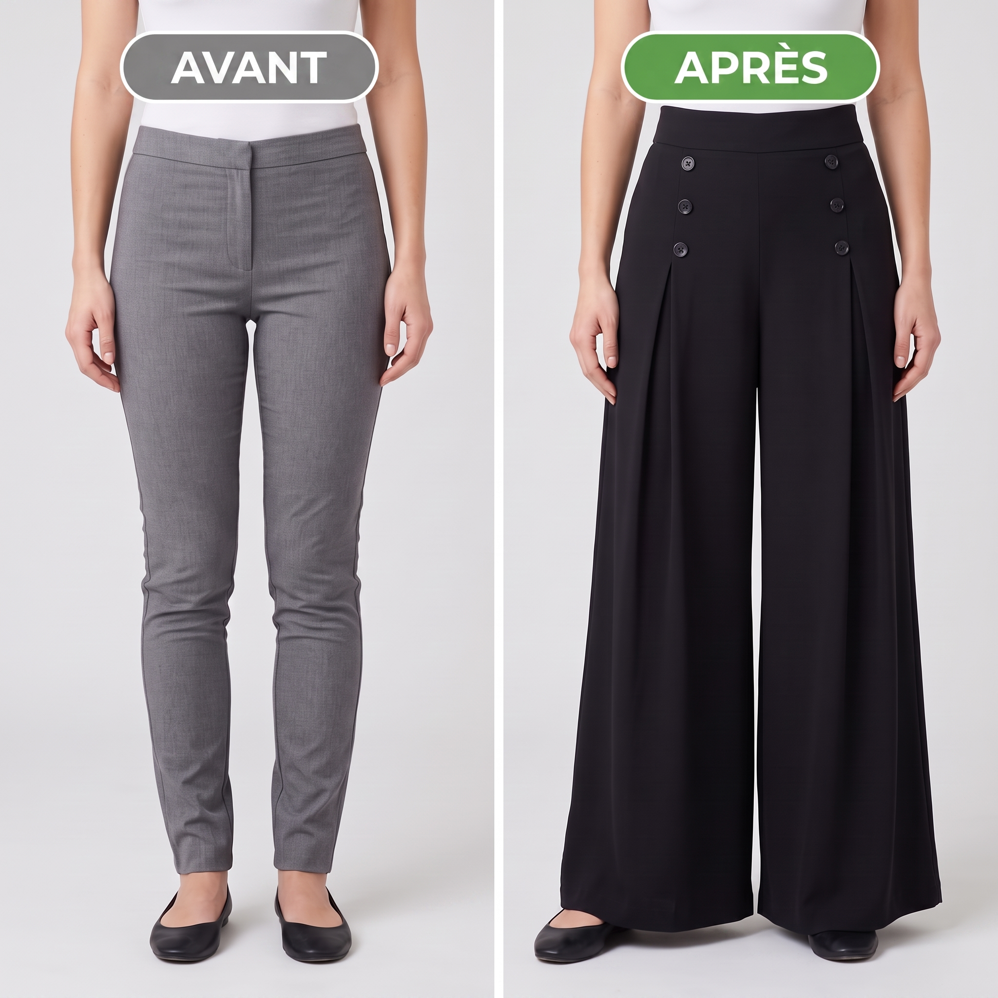 -50 % · OFFRE LIMITÉE · AirPants™ · Pantalon large.