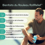 -50 % · OFFRE LIMITÉE · RollRelief™ · Rouleau de massage