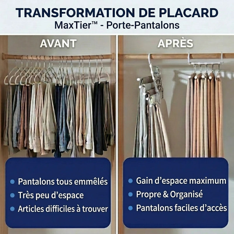 1+1 OFFERT · AUJOURD'HUI · MaxTier™ · Porte-pantalons