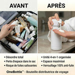1+1 OFFERT · AUJOURD'HUI · OneBottle™ · Distributeur de voyage