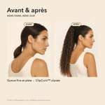 -50 % · OFFRE LIMITÉE · ClipCurls™ · Extensions cheveux bouclés avec queue de cheval