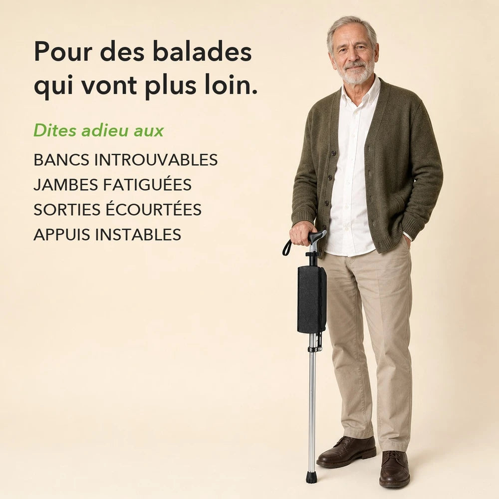 -50 % · OFFRE LIMITÉE · CrutchSeat™ · Aucun siège en vue ? Maintenant, vous en avez un.