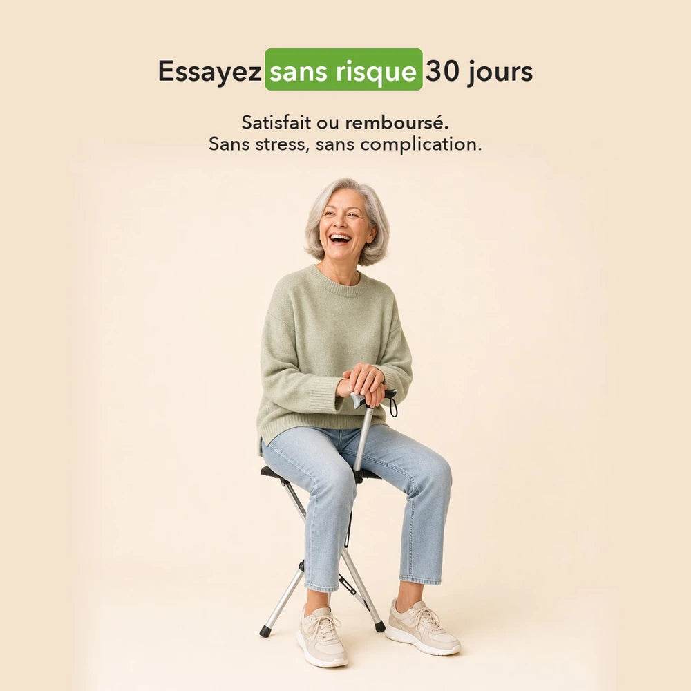 -50 % · OFFRE LIMITÉE · CrutchSeat™ · Aucun siège en vue ? Maintenant, vous en avez un.