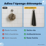 1+1 OFFERT · AUJOURD'HUI · ScrubGlow™ · Gant de douche exfoliant antibactérien