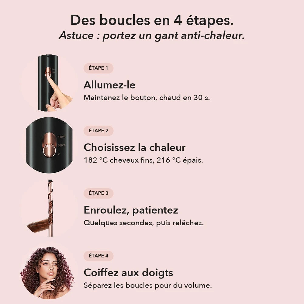 -50 % · OFFRE LIMITÉE · GlamCurl™ · De magnifiques boucles qui restent lisses toute la journée !