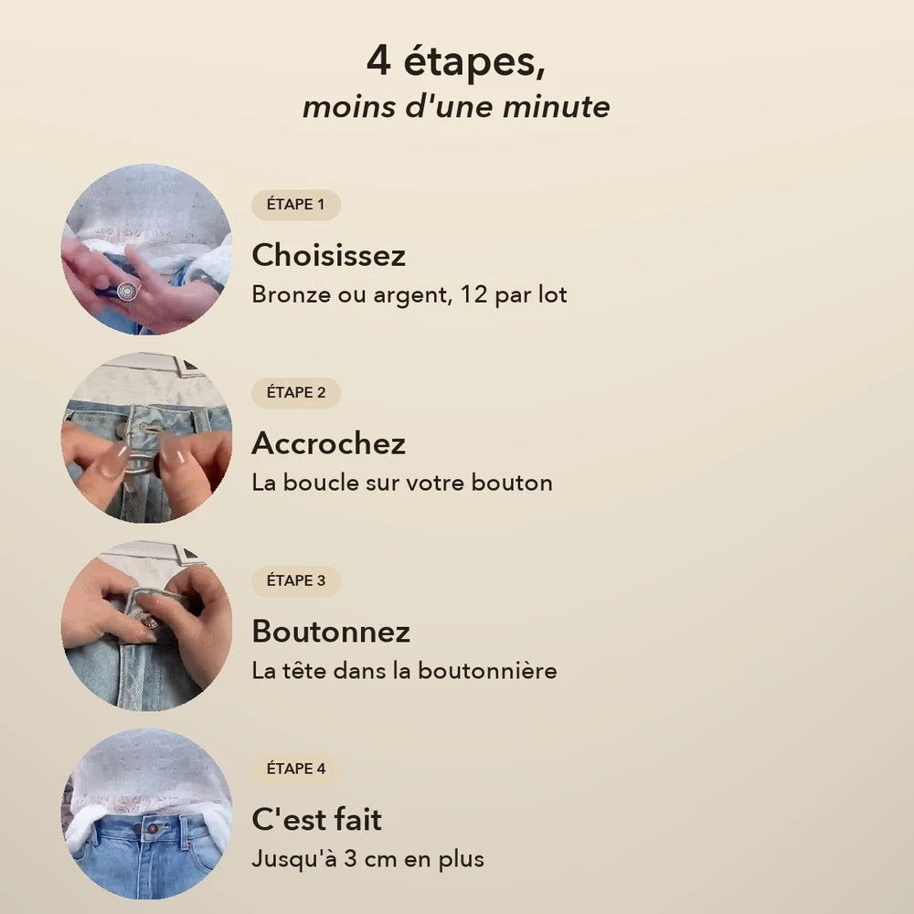 1+1 OFFERT · AUJOURD'HUI · FlexiButton™ · Boutons d’extension de taille