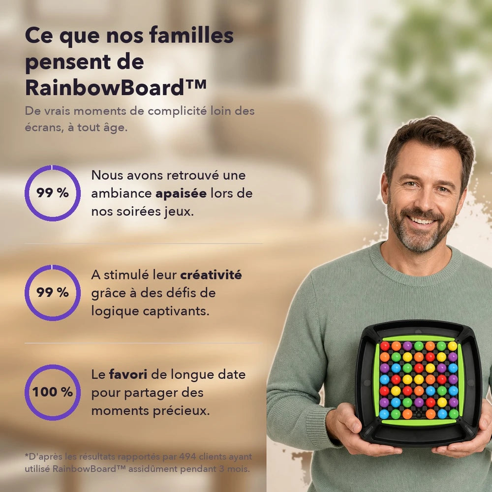 -50 % · OFFRE LIMITÉE · RainbowBoard™ · Jeu de logique des couleurs