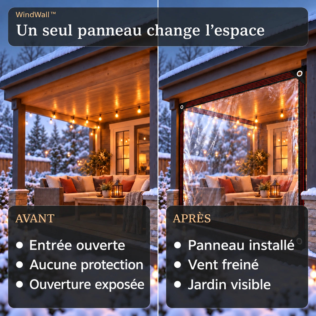Photographie produit windwall en français