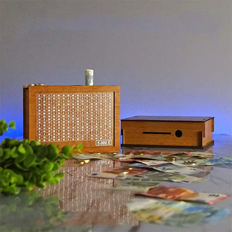1 + 1 GRATUIT AUJOURD'HUI | WealthBox™ | Tirelire en bois