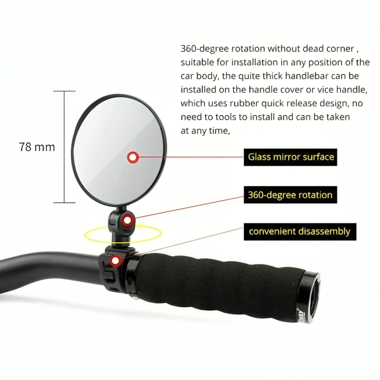 1 + 1 GRATUIT AUJOURD'HUI | VisionRide™ | Miroir de vélo à 360°