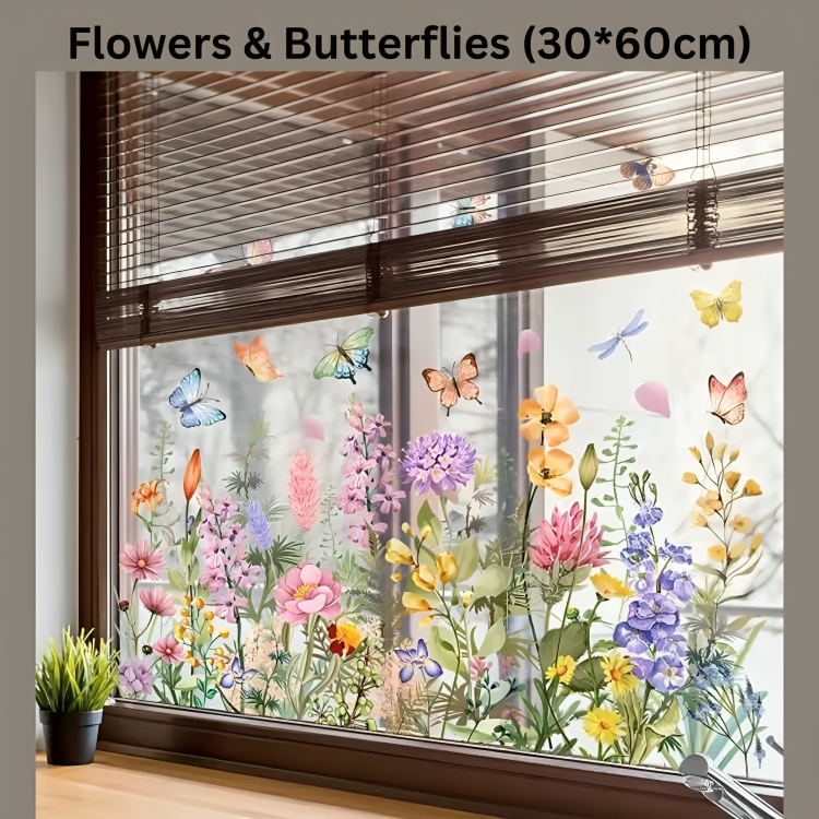 50% DE REMISE TEMPORAIRE | FloraShade™ | Autocollant de fenêtre à motif floral