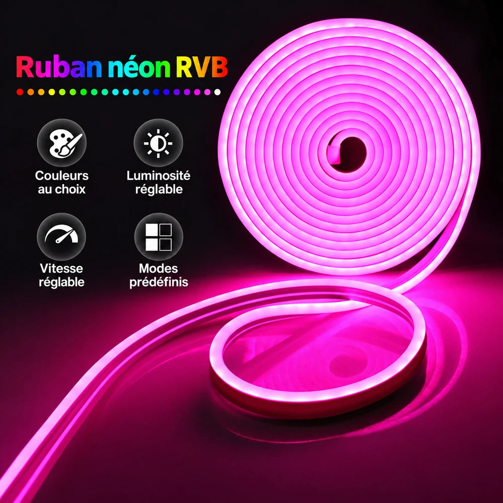 -50 % · OFFRE LIMITÉE · NeoAura™ · Bandes LED néon