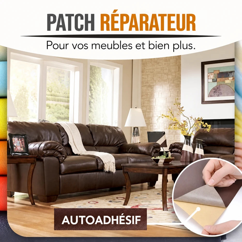 -50 % · OFFRE LIMITÉE · Self-Adhesive Patch · Patch de réparation en cuir