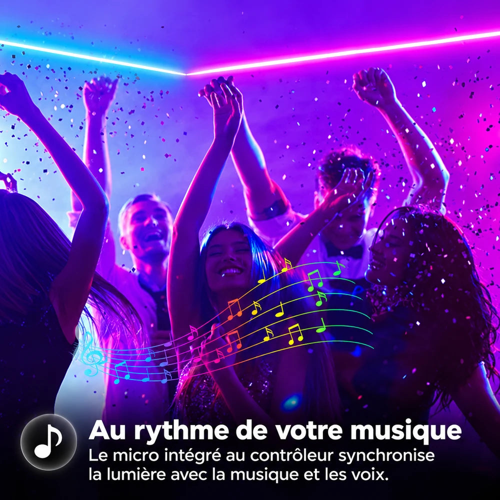 -50 % · OFFRE LIMITÉE · NeoAura™ · Bandes LED néon