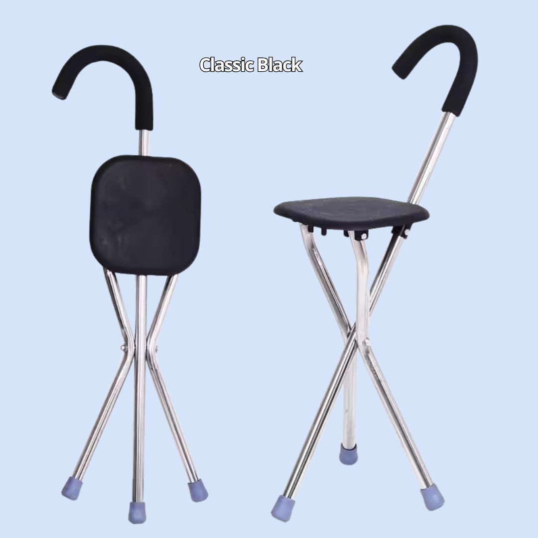 CrutchSeat™ | Tabouret de béquille pliable pour les personnes âgées