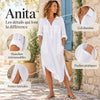 -50 % · OFFRE LIMITÉE · Anita™ · Robe chemise élégante unie avec fente