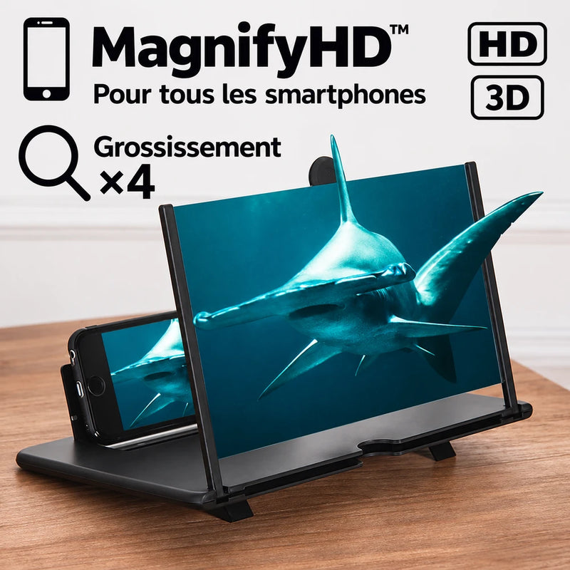 -50 % · OFFRE LIMITÉE · MagnifyHD™ · Loupe d’écran pour téléphone
