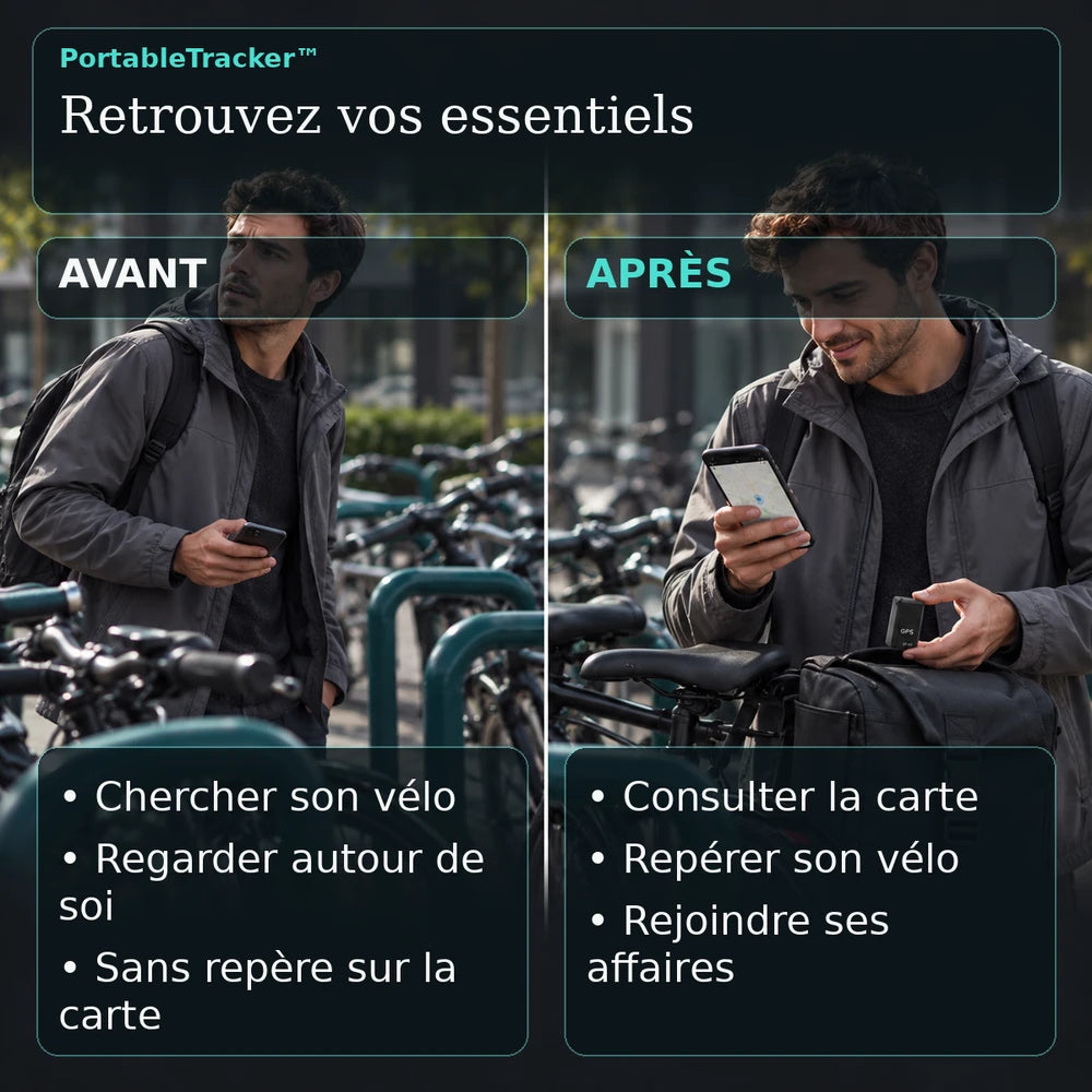 -50 % · OFFRE LIMITÉE · PortableTracker™ ·  Mini traceur GPS