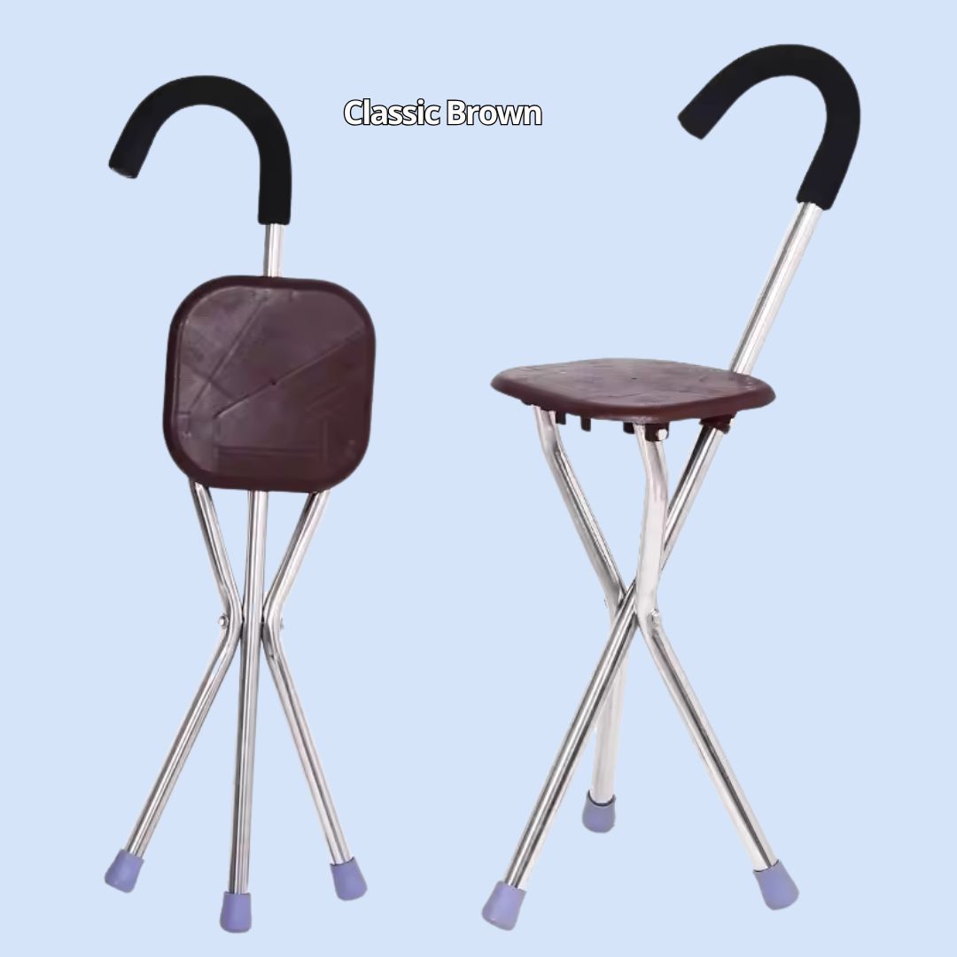 CrutchSeat™ | Tabouret de béquille pliable pour les personnes âgées