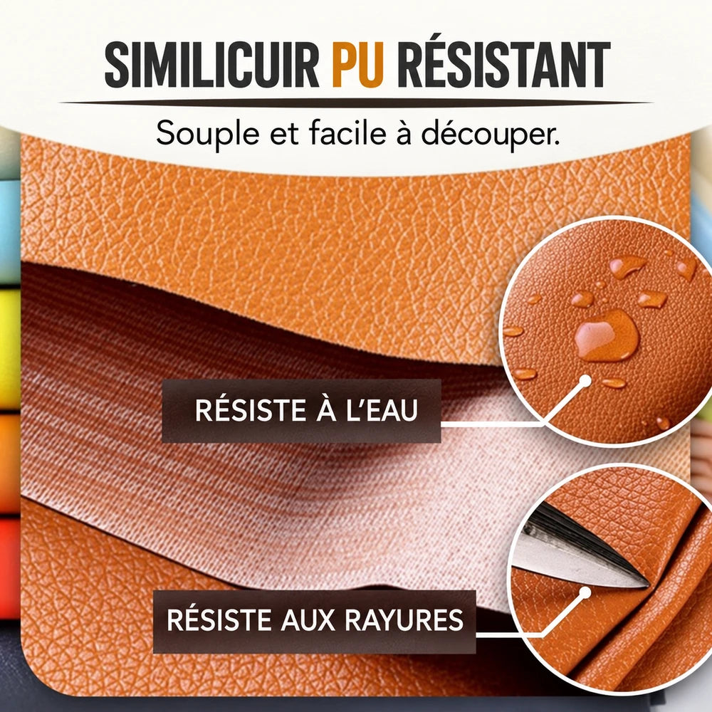 -50 % · OFFRE LIMITÉE · Self-Adhesive Patch · Patch de réparation en cuir