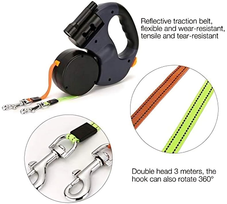 50% DE REMISE TEMPORAIRE | TwistFree™ | Laisse à chien rétractable double