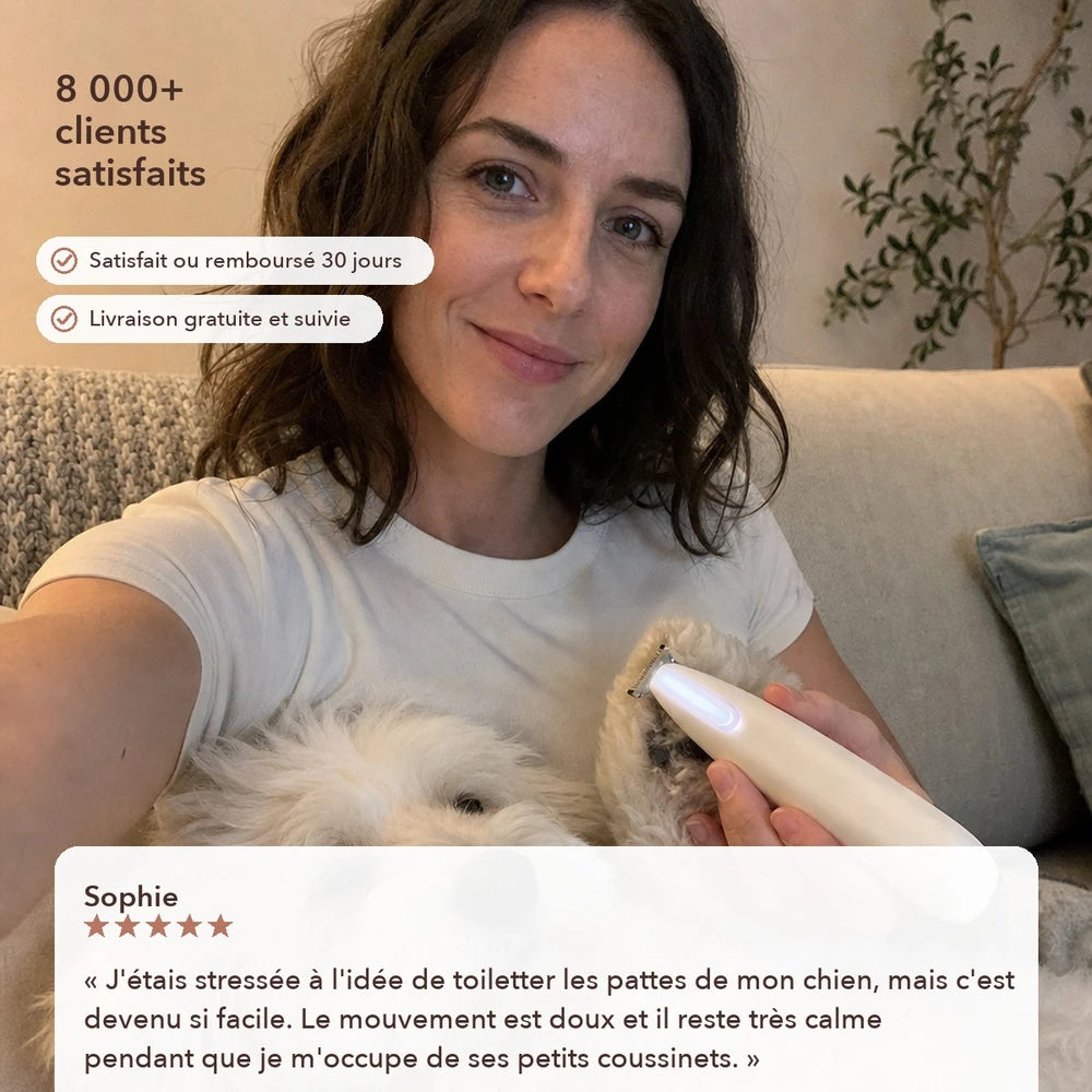 1+1 OFFERT · AUJOURD'HUI · TidyPaws™ · Tondeuse LED Pro pour animaux