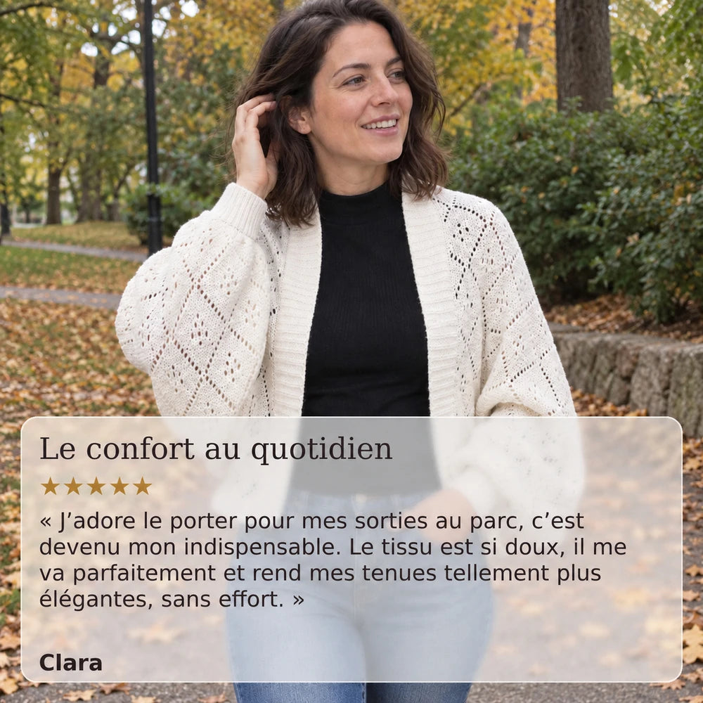 -50 % · OFFRE LIMITÉE · Shawlisse™ · Gilet châle 3-en-1